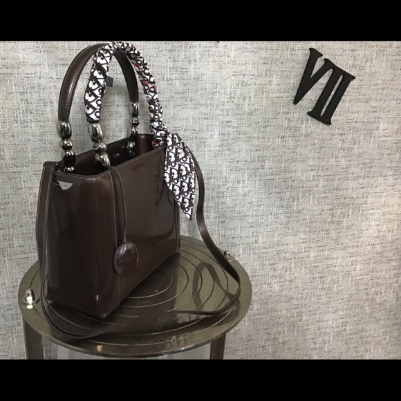 Auth Christian Dior Maris Pearl Patent Leather Bag - Picture 4 of 16